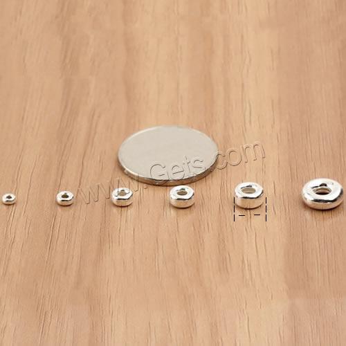 Sterling Silver Spacer Beads, 990 Sterling Silver, Donut, different size for choice, 40PCs/Bag, Sold By Bag