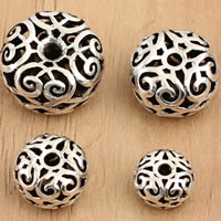 Thailand Sterling Silver Beads, Rondelle & hollow 