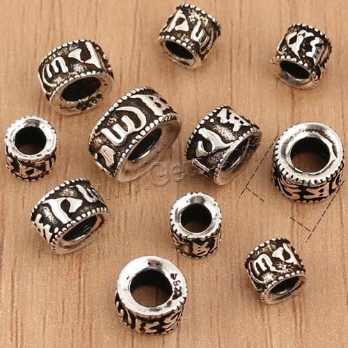 Thailand Sterling Silver Beads, Rondelle, Buddhist jewelry & om mani padme hum & different size for choice, 20PCs/Bag, Sold By Bag
