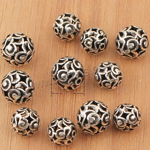 Thailand Sterling Silver Beads, Round, different size for choice & hollow, 15PCs/Bag, Sold By Bag