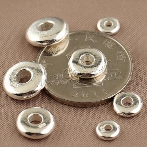 Perles intercalaires en argent , argent sterling 925, beignet, normes différentes pour le choix, 15PC/sac, Vendu par sac
