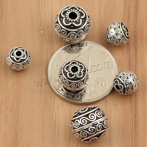 Thailand Sterling Silver Beads, Drum, different size for choice, 7PCs/Bag, Sold By Bag