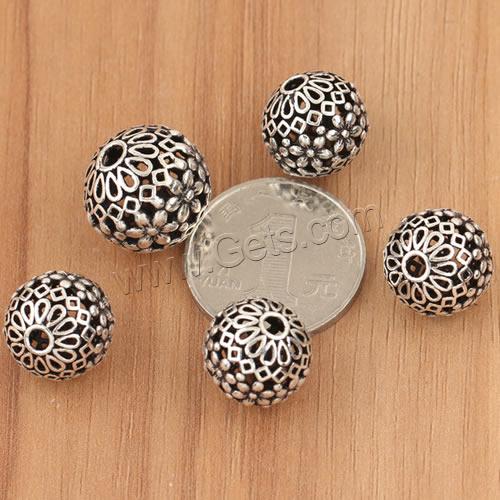 Thailand Sterling Silver Beads, Round, different size for choice & hollow, 5PCs/Bag, Sold By Bag