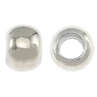 Nahtlose Sterling Silber Perlen, 925 Sterling Silber, Trommel, plattiert, keine, 5x7mm, Bohrung:ca. 3.5mm, verkauft von PC