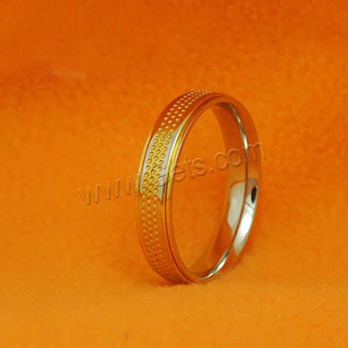 Stainless Steel Finger Ring, 316L Stainless Steel, plated, different size for choice & for woman & two tone, 4mm, Sold By PC