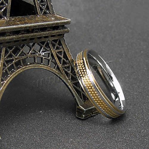 Stainless Steel Finger Ring, 316L Stainless Steel, plated, different size for choice & for woman & two tone, 4mm, Sold By PC