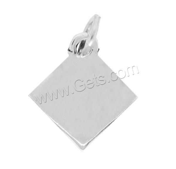Zinc Alloy Tag Charm, Rhombus, plated, laser pattern & Customized & single-sided, more colors for choice, nickel, lead & cadmium free, 18x18mm, Hole:Approx 3mm, Sold By PC