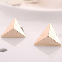 Zinc Alloy Stud Earring, stainless steel post pin, Triangle, 18K gold plated 