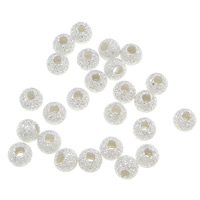 Sterling Silver Stardust Beads, 925 Sterling Silver, Round, plated 3mm Approx 1mm 
