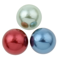 Imitation Pearl Acrylic Beads, Round & half-drilled Approx 1mm 