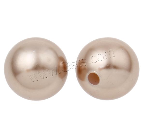 Imitation Pearl Acrylic Beads, Round, different size for choice & half-drilled, more colors for choice, Hole:Approx 1mm, Sold By Bag