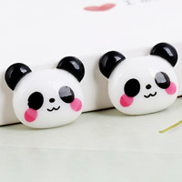 Cabujón de animal de la resina, Oso Panda, espalda plana & color sólido, multicolor, 21x17mm, 500PCs/Bolsa, Vendido por Bolsa