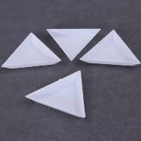 Caja plástica de abalorios, Plástico, Triángulo, Blanco, 75x75x11mm, Vendido por UD