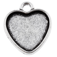 Zinc Alloy Pendant Cabochon Setting, Heart, plated nickel, lead & cadmium free Approx 2.5mm, Inner Approx 