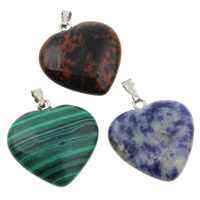 Mixed Gemstone Pendants, with iron bail Approx 