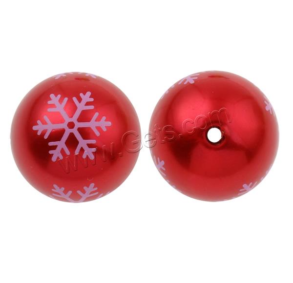 Printing Acrylic Beads, Round, Christmas jewelry & different size for choice, mixed colors, Hole:Approx 3mm, 1000PCs/Bag, Sold By Bag