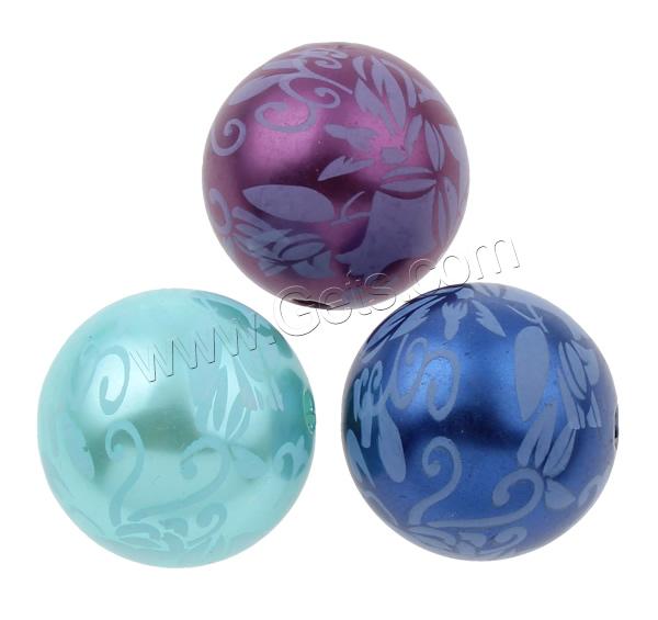Printing Acrylic Beads, Round, different size for choice, mixed colors, Hole:Approx 3mm, 1000PCs/Bag, Sold By Bag