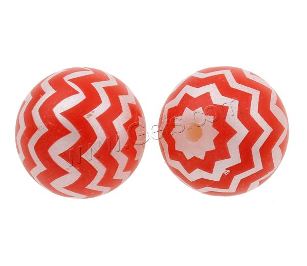 Printing Acrylic Beads, Round, different size for choice, red, Hole:Approx 3mm, 1000PCs/Bag, Sold By Bag