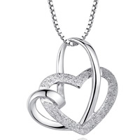 Sterling Silver Heart Pendants, 925 Sterling Silver, platinum plated, frosted Approx 5-8mm 