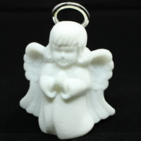 Velveteen Necklace Box, with Cardboard & Acrylic, Angel, white 