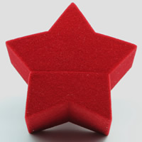 Velveteen Earring Box, with Cardboard, Star, red 