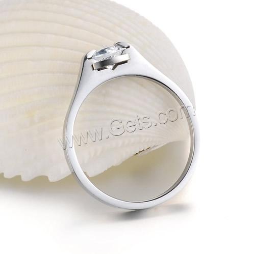 Титан Сталь палец кольцо, титан, Кольцевая форма, разный размер для выбора & Женский & с кубическим цирконием, оригинальный цвет, 1.5mm, 20ПК/сумка, продается сумка
