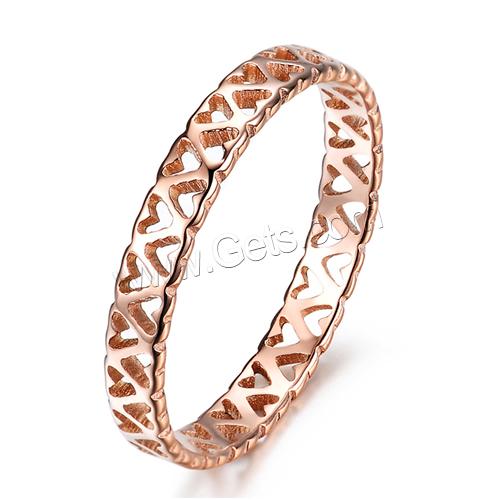 Titanium Steel Finger Ring, Donut, rose gold color plated, different size for choice & for woman & hollow, 3mm, 10PCs/Bag, Sold By Bag