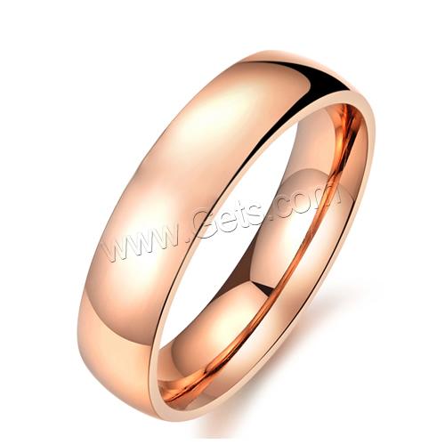 Titanium Steel Finger Ring, Donut, rose gold color plated, different size for choice, 5mm, 20PCs/Bag, Sold By Bag