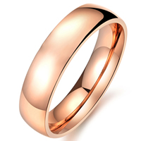 Titanium Steel Finger Ring, Donut, rose gold color plated 5mm 