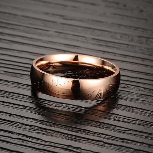 Titanium Steel Finger Ring, Donut, rose gold color plated, different size for choice, 5mm, 20PCs/Bag, Sold By Bag