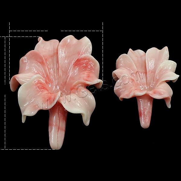 Perles de cannelé bénitiers, géant cannelé, fleur, gravé, normes différentes pour le choix, rose, Trou:Environ 0.3mm, Vendu par PC