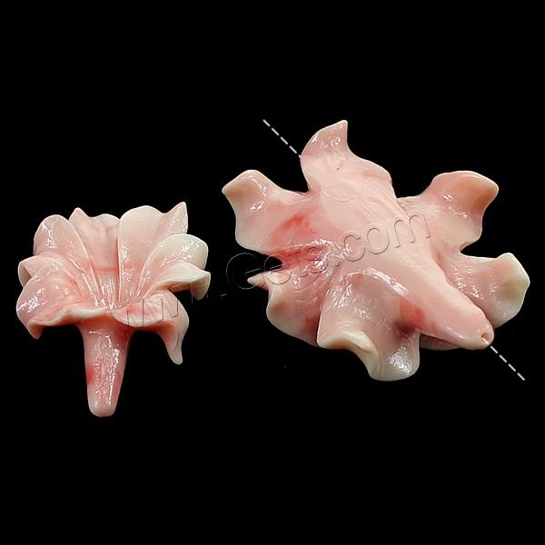 Fluted Giant Clam Beads, Flower, Carved, different size for choice, pink, Hole:Approx 0.3mm, Sold By PC