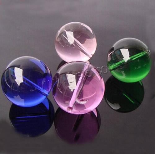 Perles de cristal rondes , normes différentes pour le choix, couleurs mélangées, Trou:Environ 1-1.5mm, Vendu par sac