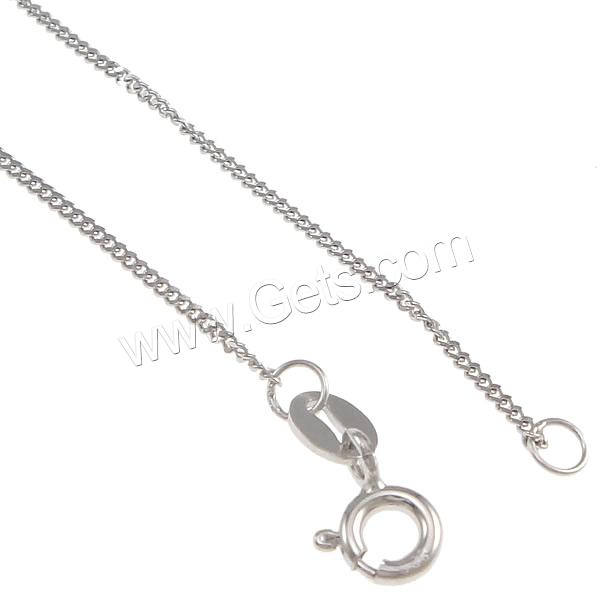 Collar de cadena de plata esterlina, plata de ley 925, diverso tamaño para la opción & giro oval, 1mm, Vendido por Sarta