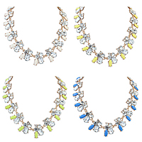 Fashion Statement Necklace, Zinc Alloy, with Crystal & Resin, with 2.7Inch extender chain, gold color plated, faceted & with rhinestone nickel, lead & cadmium free Approx 15.3 Inch 
