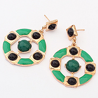 Enamel Zinc Alloy Drop Earring, with Resin, stainless steel post pin, gold color plated, nickel, lead & cadmium free 