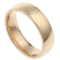 Кольцо из нержавеющей стали, нержавеющая сталь, Кольцевая форма, плакирован золотом - размер:7-10, 36ПК/Box, продается Box
