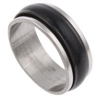 Men Stainless Steel Ring in Bulk, Donut, plated, mixed colors - US Ring .5-11.5 