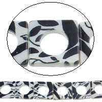 Fancy Printing Shell Beads, Square & double-sided Approx 15 Inch 