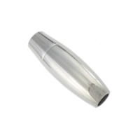 Runder Edelstahl Magnetverschluss, oval, einzelseitig, originale Farbe, 10x29mm, Bohrung:ca. 4.5mm, verkauft von PC
