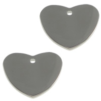 pendentifs de cœur en inox , Acier inoxydable 304, coeur, couleur originale Environ 1mm, Vendu par PC