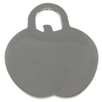 Stainless Steel Tag Charm, 304 Stainless Steel, Apple, original color Approx 6mm 