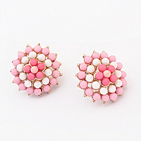 Resin Zinc Alloy Earring, with Resin, stainless steel post pin, gold color plated, nickel, lead & cadmium free, 15mm 