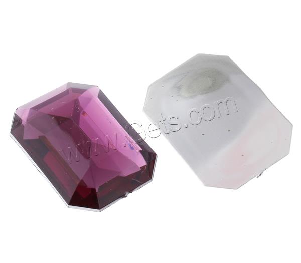 Transparent Acrylic Cabochons, Octagon, silver color plated, flat back & faceted, more colors for choice, Sold By Bag
