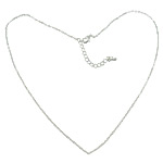 Messing Halskette Gliederkette, mit Verlängerungskettchen von 2Inch, plattiert, Oval-Kette, keine, 1.5x1.2x1.3mm, 6x10mm, Länge:ca. 16 ZollInch, verkauft von Strang
