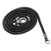 Titanium Steel Chain Necklace, black ionic, lantern chain, 3mm Approx 18 Inch 