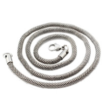 Titanio collar de cadena de acero, Partículas de acero, cadena de linterna, color original, 4mm, longitud:aproximado 24 Inch, 20Strandsfilamento/Bolsa, Vendido por Bolsa