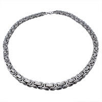 Titanium Steel Chain Necklace, byzantine chain, original color, 8mm Approx 17.5 Inch 