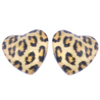 Impresión cristal Cabochon, Vidrio, Corazón, estampado, diverso tamaño para la opción & patrón de leopardo, 1000PCs/Bolsa, Vendido por Bolsa