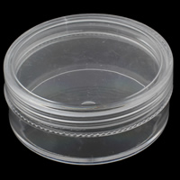 Plastic Bead Container, Flat Round, transparent 